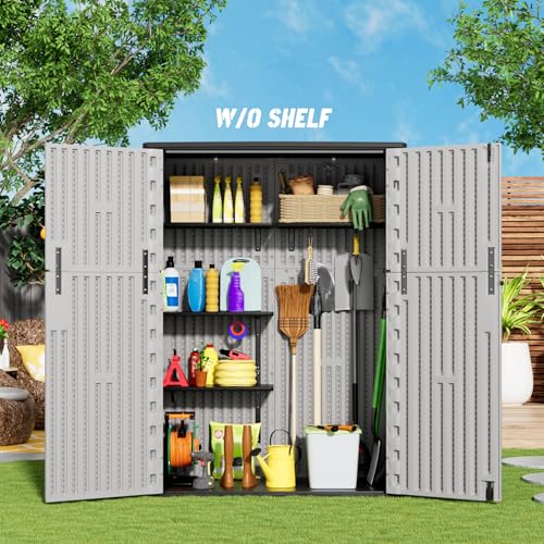 Outdoor Storage Shed Waterproof (Pale gray-57Cu.ft)