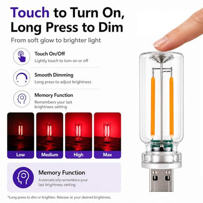 4PCS Dimmable USB Touch Control Led Night Lights (red+blue+green+purple)