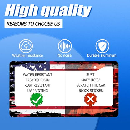 American Flag License Plate Frame Stainless Steel Car Accessories (Vintage American Flag Printed)