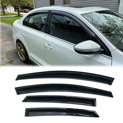 4PCS Side Window Wind Deflectors for Jetta 2011 (2011-2018 Jetta)
