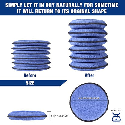 18 Pack Car Microfiber Wax Applicator Pads with Finger Pocket