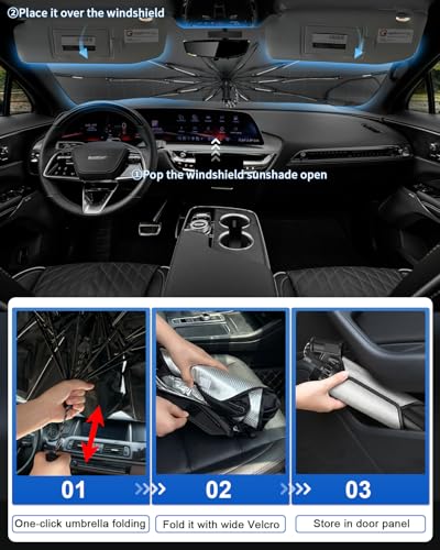 for 2026 Cadillac Lyriq Car Windshield Sun Shade Umbrella (2023-2026 Lyriq)