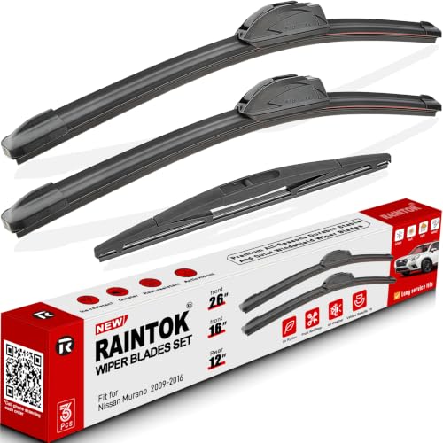 3 Pack Windshield Wiper Blades Replacement for Nissan Murano 2009 (26"/16"/12")