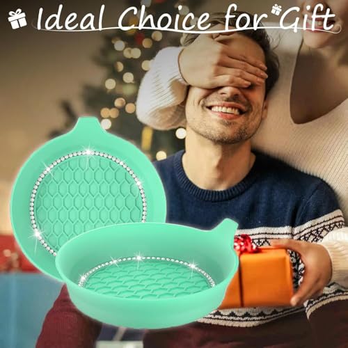 2 PCS Car Cup Coasters (Green*2pcs / With Diamonds)