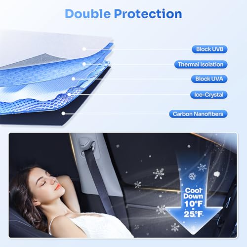 Sunshades for 2025 2026 Kia K4 Accessories Windshield Sun Shade Side Rear Window Shade Cover Sun Visor Shield Privacy Protection for Camping Keep Vehicle Cool Black 7PCS (Kia K4 2025-Present)