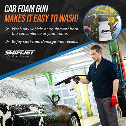 Car Wash Foam Gun + Microfiber Wash Mitt (Black Foam Gun with Mitt)