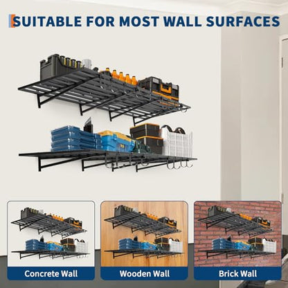 2 Pack Heavy Duty Garage Wall Shelves