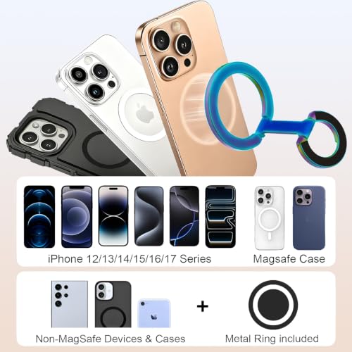 Magnetic Phone Ring Grip for MagSafe Compatible with iPhone17 (Colorful)