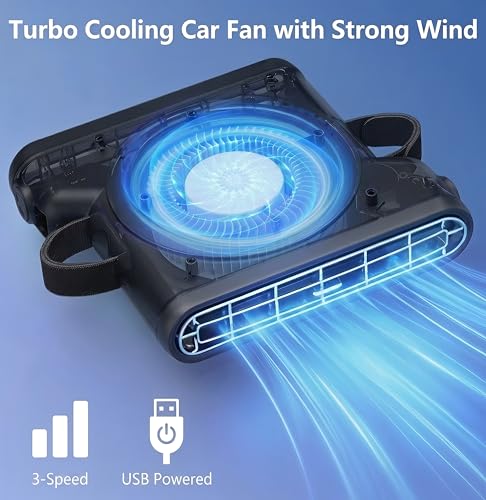 Car Fan with Dual Air Outlets