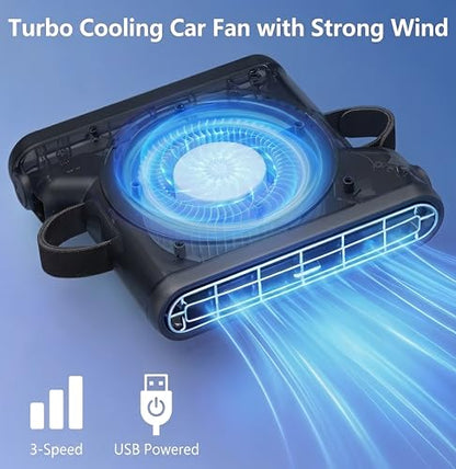 Car Fan with Dual Air Outlets
