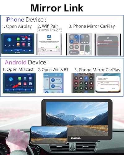 7 Inch Wireless CarPlay Screen for Car (Black / 7inch)