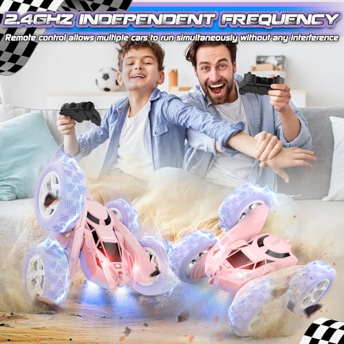 Pink Purple RC Stunt Car for Kids (Purple&pink Pro)