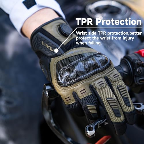 High Protection Motorcycle Gloves for Men (Small / Green)