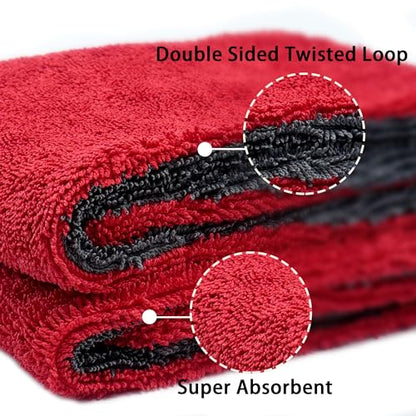 2 Pack Car Drying Towel (Red)