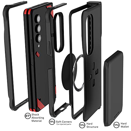 Exec Wallet Case for Galaxy Z Fold 4 with Magnetic Credit Card Holder (Galaxy Z Fold 4 / Black)