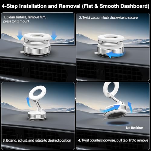 Magnetic Phone Holder for Car (White)