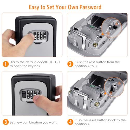 Key Lock Box Wall Mounted (Grey / 1)