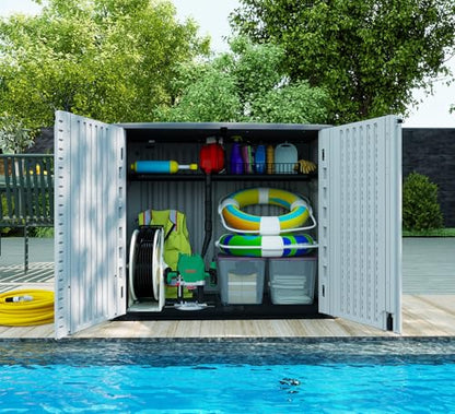 Storage Shed Weather Resistance (Ivory-White)