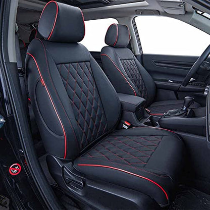 Custom Seat Covers for KIA Sportage 2017 (Black with Red Piping / 2017-2022 Sportage S,EX,LX,SX,SX TURBO)