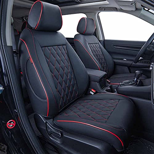 Custom Seat Covers for KIA Sportage Hybrid & Plug (Black with Red Piping / 2023-2026 Hybrid/Plug-In Hybrid(No Hybrid LX ))