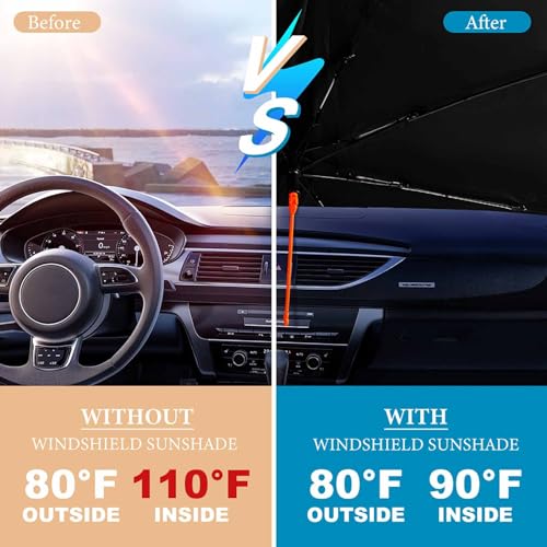 2025 Upgrade Funny Animals Car Windshield Sun Shade Umbrella 5 Layers Nano Coatings Raccoon Driving Car Front Window UV Block Sunshade Cover for Most Cars SUV (Raccoon Driving)