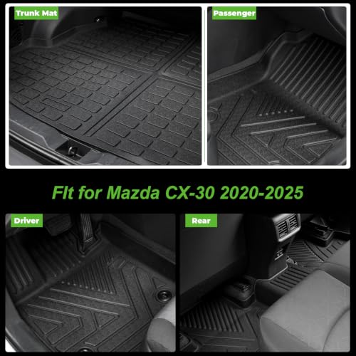 Floor Mats & Cargo Liner Set Custom Fit for Mazda CX (2020-2025 Mazda CX-30)