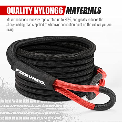 Kinetic Energy Recovery Rope 30FT 7 (Black / 7/8" 30FT,No Shackle)