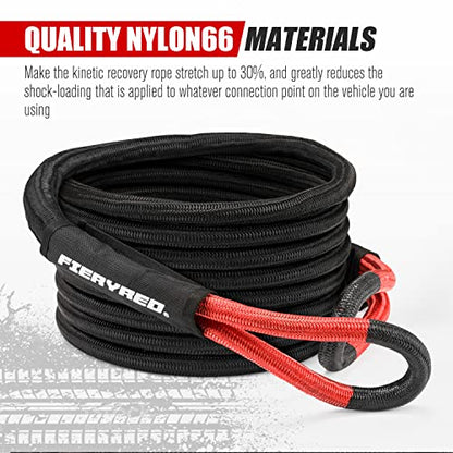 Kinetic Energy Recovery Rope 30FT 7 (Black / 7/8" 30FT,No Shackle)