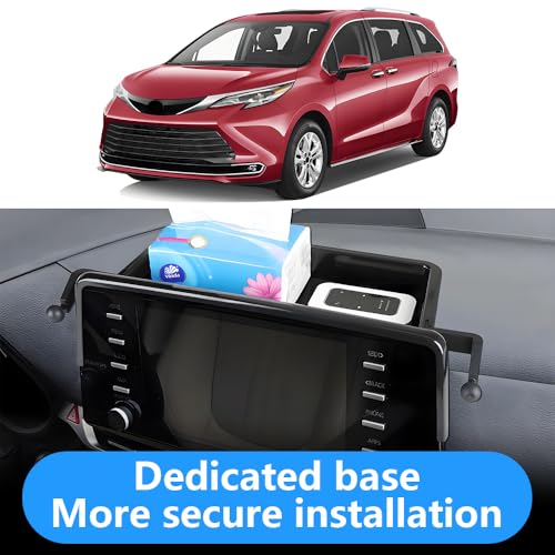 Car Phone Holder Center Console Organizer Tray for Toyota Sienna 2021 2022 2023 2024 [9 ([Tray&phone holder]for Toyota Sienna 2021-2024)