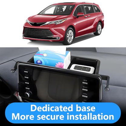 Car Phone Holder Center Console Organizer Tray for Toyota Sienna 2021 2022 2023 2024 [9 ([Tray&phone holder]for Toyota Sienna 2021-2024)