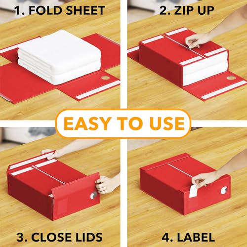 6 Pack Bed Sheet Organizers and Storage (6 Pack / Red)