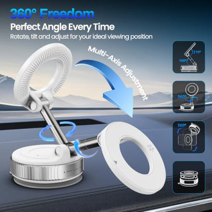 Magnetic Phone Holder for Car (White)