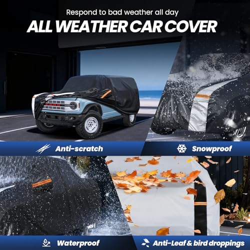 Multi Layer Car Cover Custom Fit for Ford Bronco 4 Door (Custom fit Ford Bronco 4 door / SUV car cover)