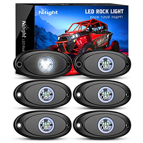 LED Rock Light 6PCS White Light Pods Waterproof Under Body Wheel Well Light Exterior Interior Lights for Car Truck Pickups ATV UTV SUV Motorcycle Boat (White / 6Pcs Pods)