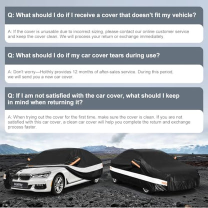 10 Layers Sedan Car Cover Custom Fit BMW 7 (Black Gray / Custom Fit for BMW 7-Series)