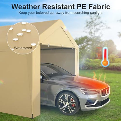 Carport 10‘ x 20’ Garage Car Canopy w (Yellow / 10' x 20' /with side)