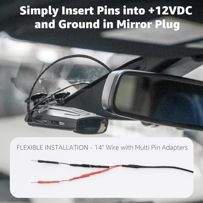 RJ11 Radar Detector Mirror Tap Hardwire Power Cord for Uniden R4 R7 R8 3PC