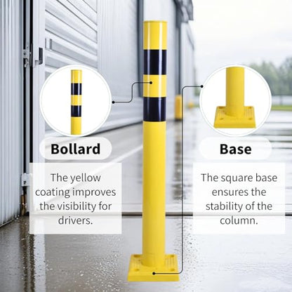 4 Pack 4" Diameter SpringBack Safety Bollard Post with 4 Anchor Bolts for Parking Garage (42"H 4Pack)