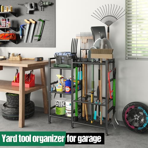 Garden Tool Organizer with Large Hooks (29.5"W*11.8"D*31.1"H)