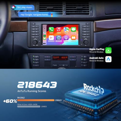 Head Unit 4+64GB Car Stereo for BMW 5 Series E39 1995 (E39 4+64GB)