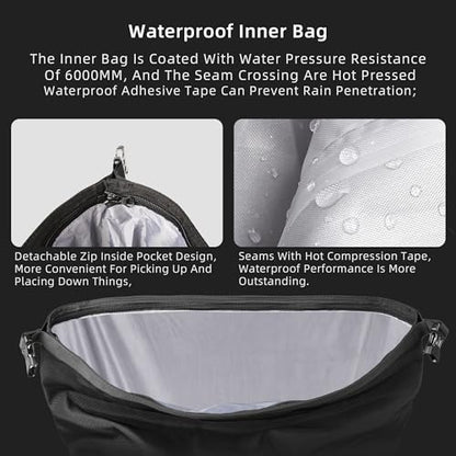 Motorcycle Saddlebags Waterproof 25L Saddle Bag Quick Release side bag Fits Most Adventure and Sports Bike Motorcycle Racks (Black / 25L)