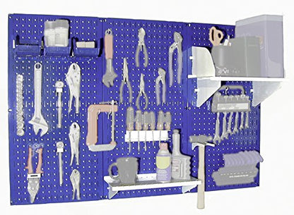 30-WRK-400BUW Standard Workbench Metal Pegboard Tool Organizer,Blue/White (Blue/White)
