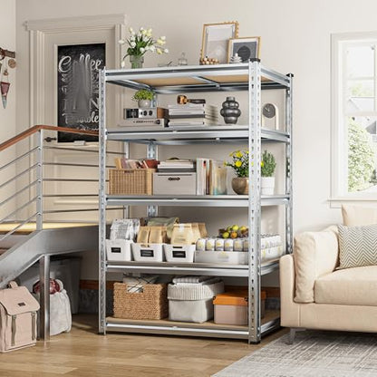 5 Tier Garage Shelving for Pantry Garage (Silver)