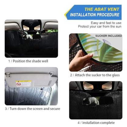 Car Windshield Sun Shade Raccoon Surfer and Sloth Panda Foldable Car Front Windshield Sunshade Blocks UV Rays Sun Visor Sun Heat Protection for Car Truck SUV to Keep Your Vehicle Cool (Medium / Raccoon Surfer and Sloth Panda)