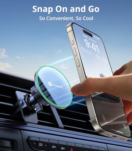 for MagSafe Car Mount [Upgraded Strongest Magnet Power] Magnetic Phone Holder for Car Vent 360 Adjustable Magnetic Car Phone Holder Mount for iPhone 16 Pro Max 15 14 13 12 Plus Mini (Fashion Black)