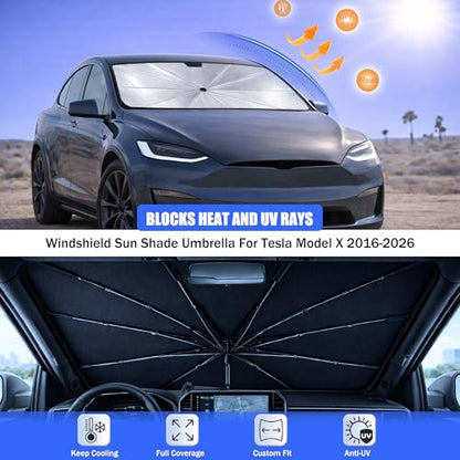 Car Windshield Sun Shade Umbrella for Tesla Model X 2016 (For Tesla Model X 2016-2026)