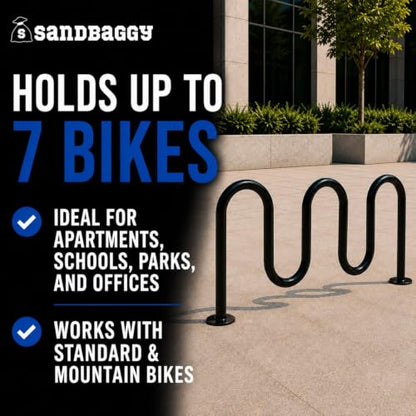 Commercial 7 Bike Rack (5 Loop - 7 Bike Capacity)