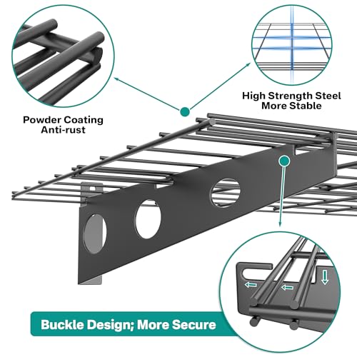 Wall Mounted Garage Wall Shelves (Black)