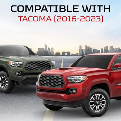 Oversize Cup Holder with Tray Compatible with Toyota Tacoma 2016 (Lunar Rock / With Rubber Tray)