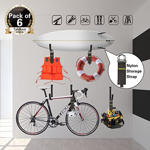 6 Pack Garage Hooks Heavy Duty (7 Inch- 6 Set)